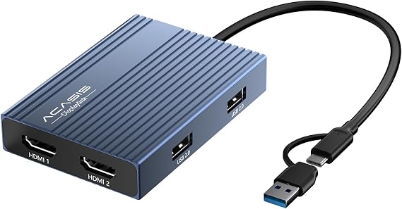 ACASIS USB C to Dual HDMI DisplayLink Adapter for Mac M1/M2/M3/M4/Windows
