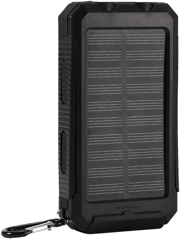 Portable Charger, Anker Bateria Portatil, 10000 MAh Outdoor Fast Charging Solar Mobile Power Bank Case Compass DIY Kit With Black Black Black and Black