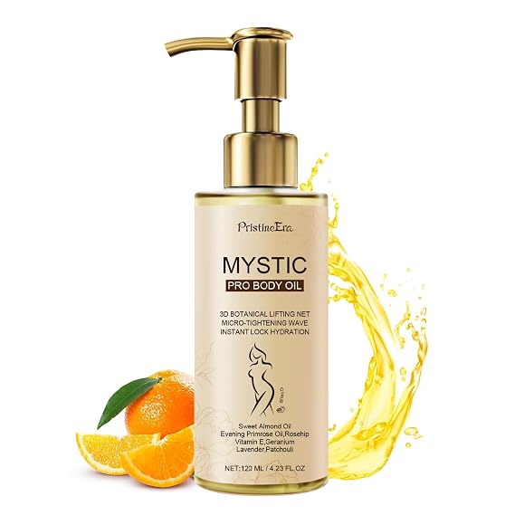Mystic Silk Body Firming Oil, Hydrating Body Oil for Women, Plumps Tightens & Firms Skin, Natural ColdPressed Oil Blend for Dry & Crepey Skin, Luxury After Shower Skin Care, 4.23 fl oz