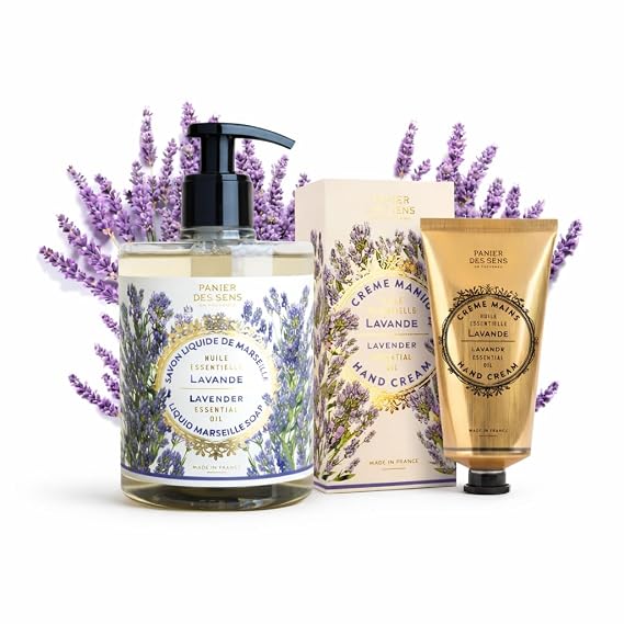 Panier des Sens Lavender Hand Soap & Hand Cream Set, 16.9 + 2.5 fl oz