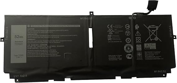 722KK Laptop Battery Replacement for DELL XPS 13 9310 9300 Series Notebook 2ICP4/60/80-2 2XXFW FP86V WN0N0 7.6V 52Wh 6500mAh