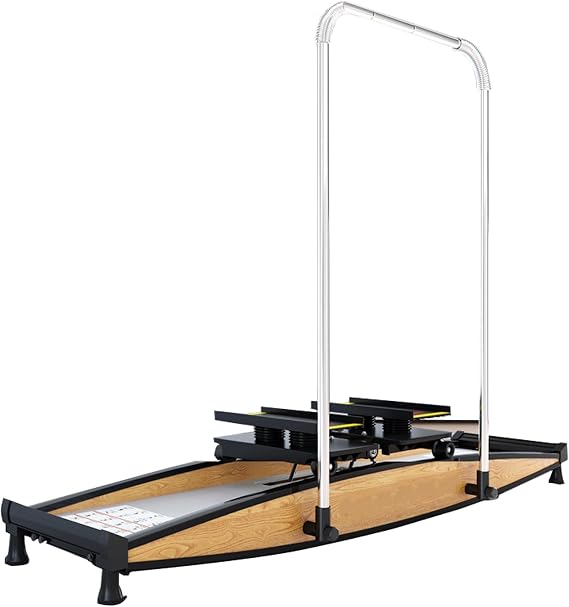 ski machine， Indoor Ski Simulator Fitness Skiing Machine, Exercise Equipment with Armrest, Body Balance Workout for Glutes, Adjustable