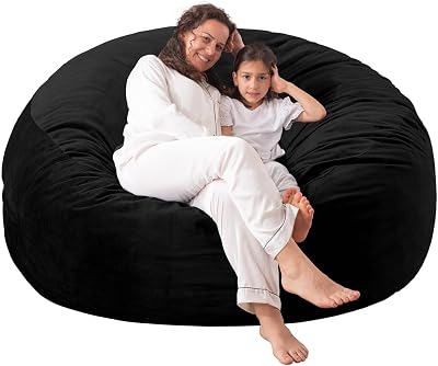 WhatsBedding 6 Foot Bean Bag Chair, Black