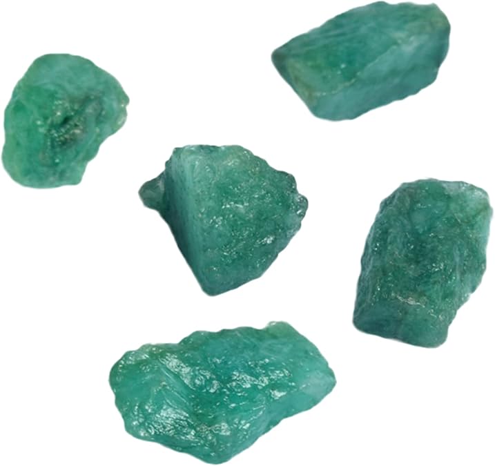 GEMHUB Green Emerald Healing Crystal - 33.50 Ct Natural Raw Green Emerald - Lot of 5 Pcs Unheated Stones