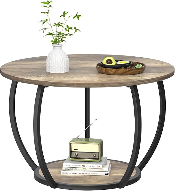 GreenForest Retangular Coffee Table and Round Center Table Set