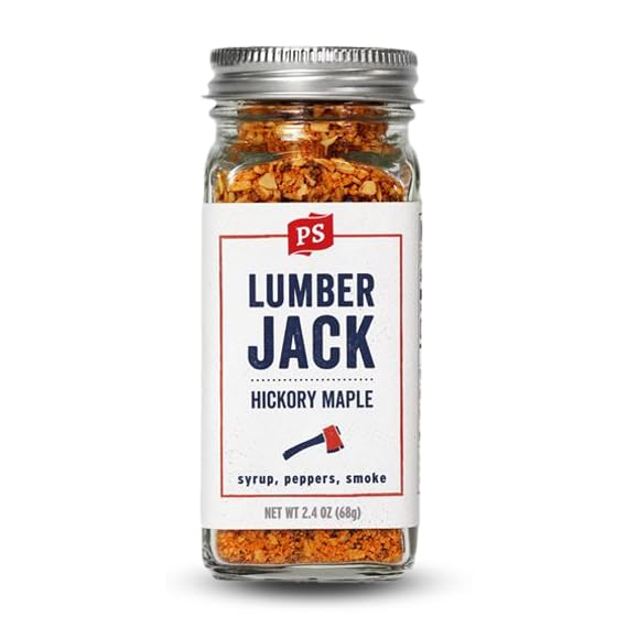 PS Seasoning Lumberjack - Maple Hickory Rub, All-Purpose Hickory Smoke Seasoning for Burgers, Salmon, Pork, Veggies - Sweet and Smoky BBQ Spice Blend for Smoking and Grilling