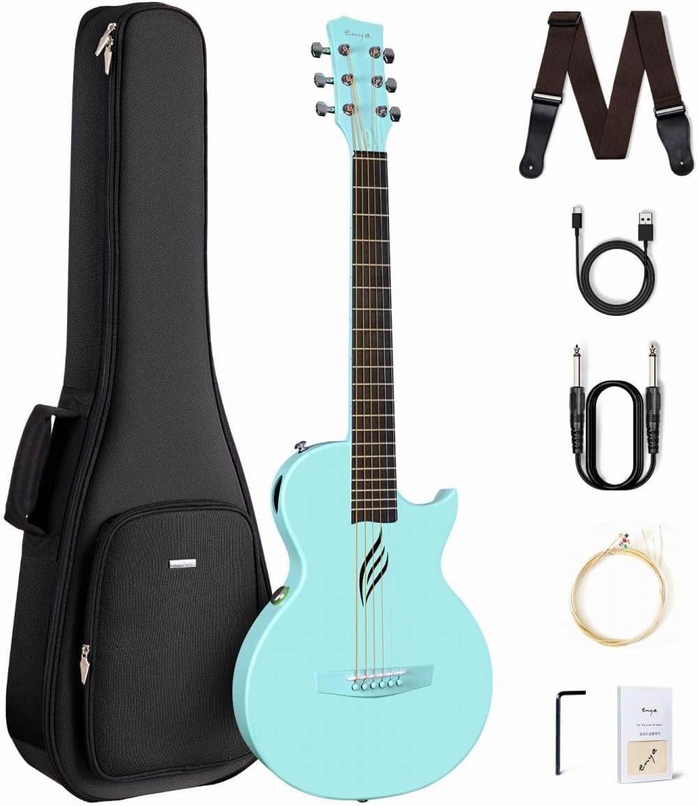 ENYA NOVA GOSP1 Blue Electric Acoustic Effects, Lightweight, Thin Body, Carbon Fiber, Acoustic Guitar, Case Included