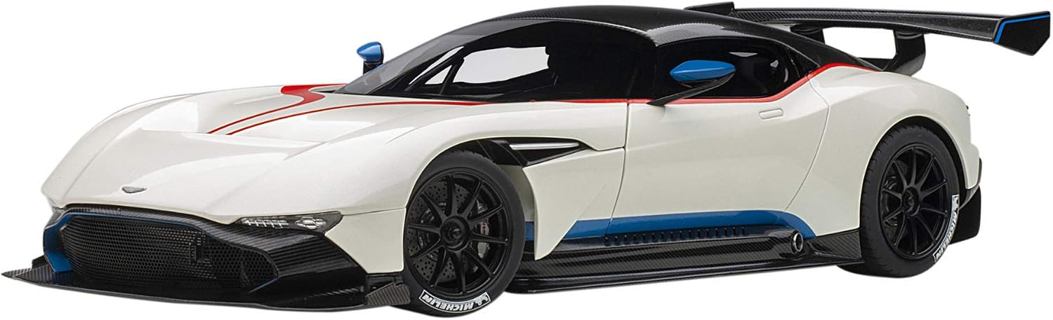 AUTOart Aston Martin Vulcan Stratus White with Red and Blue Stripes 118 Model Car