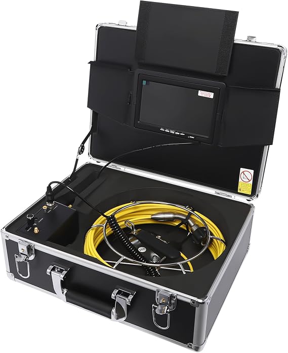Drain Inspection Camera 20m/30m/50m - Sewer Pipe Camera with DVR Function Industrial Pipeline Inspection Camera Endoscope Plumbing Video System with 7" LCD Monitor (20m)