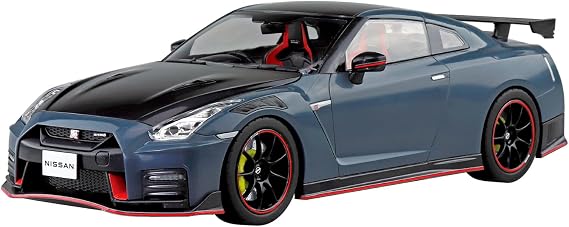 Aoshima Bunka Kyozai 1/24 Raku Plastic Snap Car Series No. 02-NG R35 NISSAN GT-R NISMO Special Edition 2022 NISMO Stealth Gray Color Coded Plastic Model Car