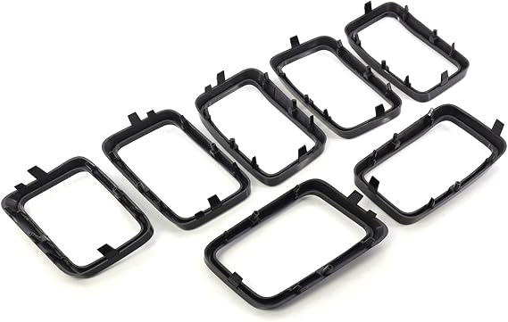 Car Front Upper Mesh Vent Bezel Frame Grille Grill Covers Inserts For JeepGrand-Cherokee 2017-2021 7pcs Honeycombs Decorations Shelves For Car Stand Organizer Mount Moving Grill Insert Mesh