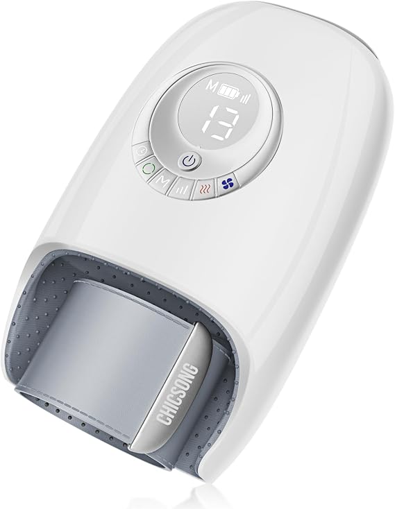 Hand Massager with Heat and Cooling, Electric Cordless Hand Massager for Relaxation, 6 Modes & Intensities, Palm Roller & Wrist Massage, Rechargeable, Ideal Gift for Women & Men