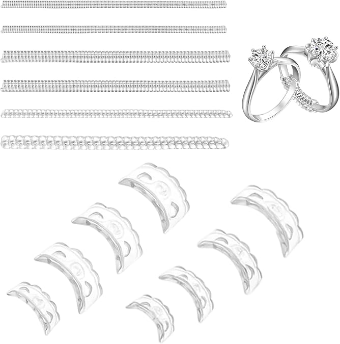 Ring Sizers for Loose Rings, 15 Pack Ring Adjuster, Ring Guards Spacer Tightener for Women and Men, Make Ring Smaller Without Resizing, Comfortable and Secure Fit