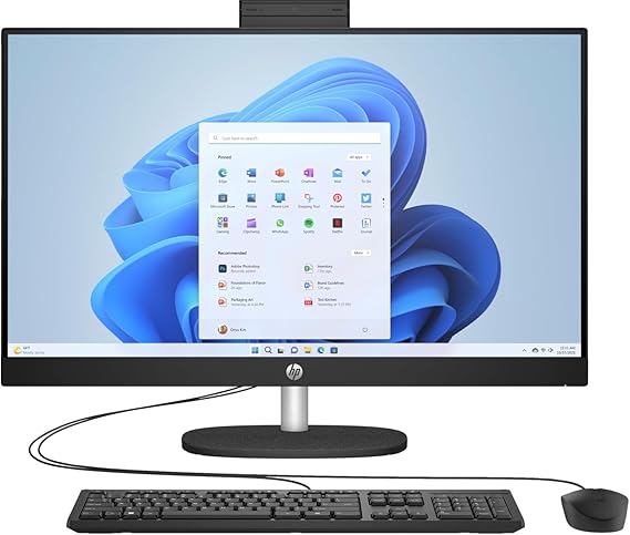 HP 2024 27-cr100 All-in-One Desktop 27" FHD IPS 12-Core Intel Core Ultra 7 155U Intel Iris Xe Graphics 32GB DDR5 1TB NVMe SSDWIFI AX RJ45 HDMIv1.4 Webcam Keyboard Mouse Windows 10 Prow/RE USB