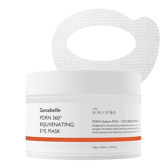 Genabelle PDRN 360 Rejuvenating Eye Mask Full Eye Area Eye Patches for Hydration, Firming & Elasticity with PDRN & Peptides Targets Dark Circles, Puffiness & Fine Lines, Glass Skin 3.38 fl oz.