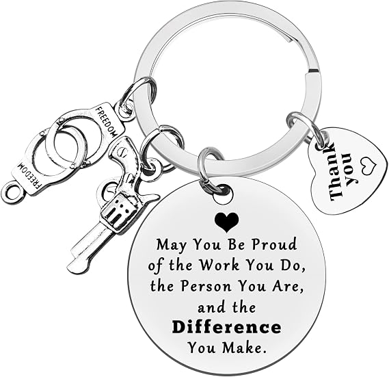 Police Keychain Police Officer Appreciation Gifts May You be Proud of the Work You Do Keychain for Policeman Police Academy Graduation Gifts Christmas Birthday Thank You Gifts for Police Officer