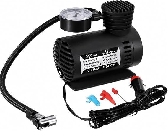 250PSI Heavy Duty 12V Car Tyre Inflator | Portable Air Compressor Pump with Digital Gauge, Auto Shut-Off, Fast Inflation for Truck, SUV, RV, Bicycle & Inflatables