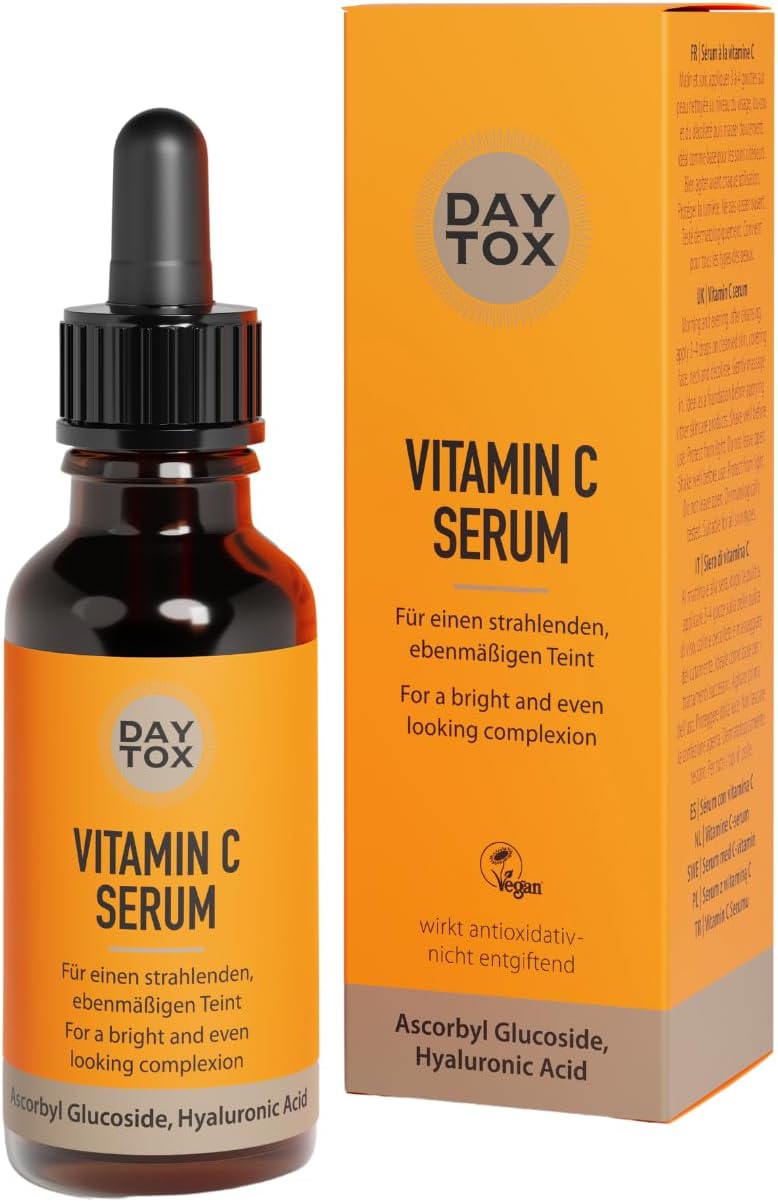 DAYTOX - Vitamin C Serum - Facial Serum with Vitamin C Instant Effect for Radiant Glow - Vegan, without Colourants, Silicone and Paraben free - 1 x 30 ml