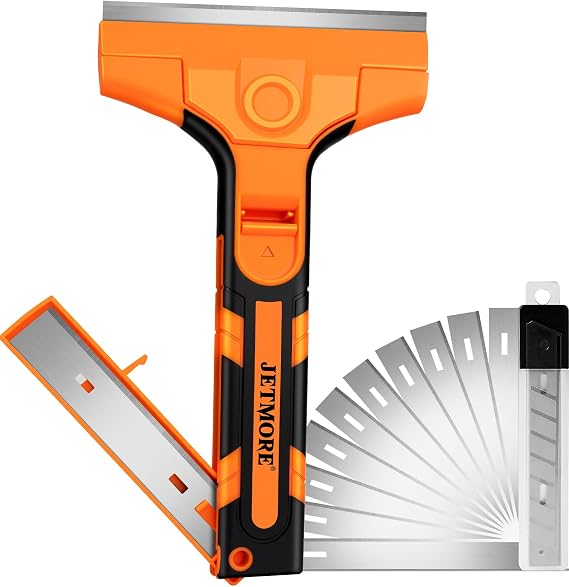 JETMORE Razor Blade Scraper, Window Scraper with 15 Blades, Razor Scraper