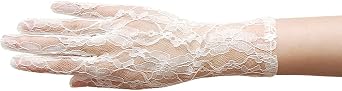 Flower Pattern Womens Lace Gloves Wrist Length