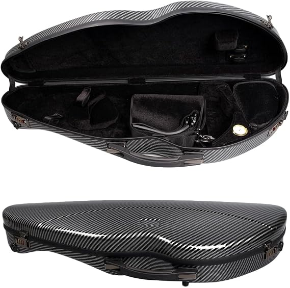 4/4 Violin Case Mixed Carbon fiber violin Box Knife Shape Case Durable handle with Password Lock Lightweight (black)