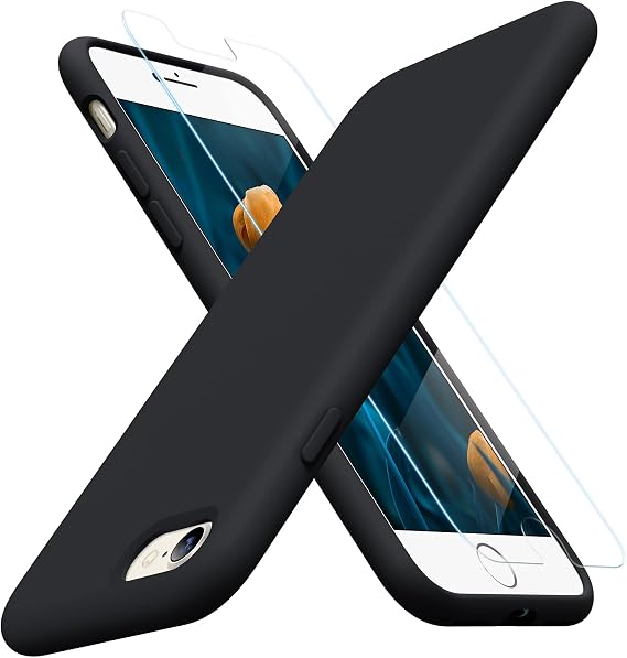 Miracase Silicone for iPhone SE 2022/SE 2020/7/8 Case,Black