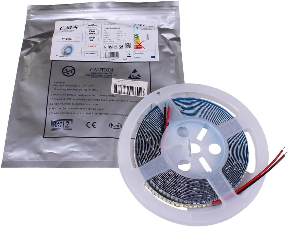CATA CT-4538B 240 Chip White Light LED Strip, 5m
