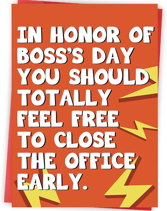 Funny Boss Day Card for Boss Manager, Boss Appreciation Gift | Funny Boss's Day Card, Humorous Appreciation Gift for Boss Leader Manager at Office and Workplace, Personalized message