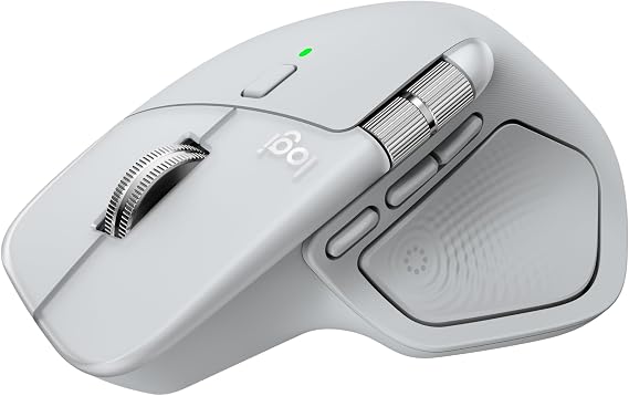 Logitech Mac için MX Master 4, Gelişmiş Performanslı Dokunsal Geri Bildirimli Ergonomik Bluetooth Fare, Ultra Hızlı Kaydırma, USB-C Şarj, MacOS, iPadOS, Windows - Beyaz Gümüş