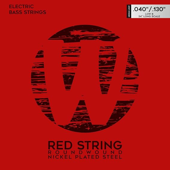 Warwick Red Strings 040-.130 Set of 5 String Per Basso, Medium Light