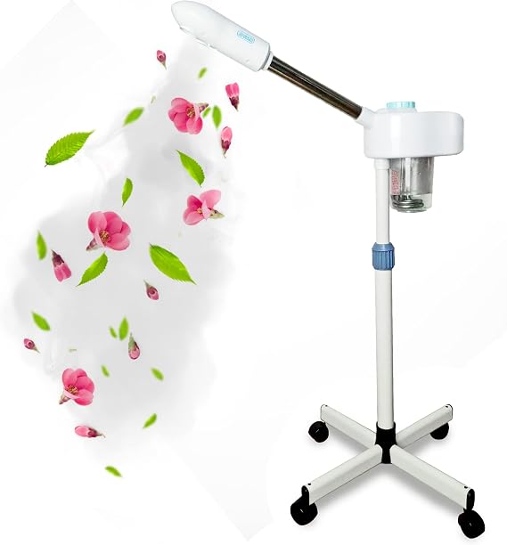 Ozone Facial Steamer - Professional Facial Steamer for Esthetician with 2 Operating Modes - Steam Only & Ozone Steaming Herbal & Aromatherapy Feature and 360 Rotating Spray Head