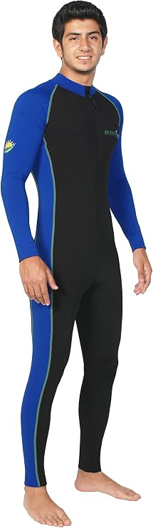 Men's Full Body UV Protection Swimsuit Stinger Suit Dive Skin Surf Suit UPF50+ Black Royal