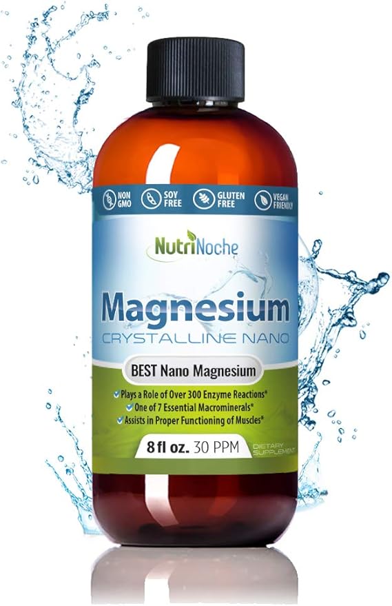 Liquid Magnesium by NutriNoche 99.99% Ultra Pure Crystalline Nano Drops for Maximum Absorption & Bioavailability - Magnesium Glycinate Liquid Alternative - Supports Sleep Calm Energy Muscles Nerves