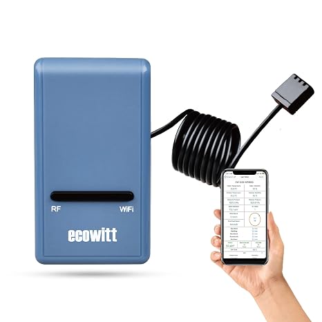 ECOWITT GW1100 WiFi Gateway for Weather Station, Temp Humidity Barometer