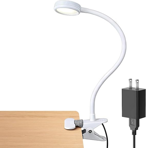 LEPOWER Clip on Light, Book Reading Lamp for Desk, Bed Headboard and Dorm