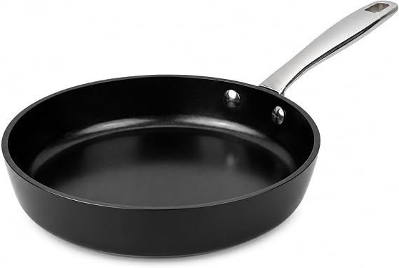 Alva Maestro 8" Ceramic Coated Aluminum Nonstick Frying Pan Steel Handle | Ceramic coated aluminum frying pan with comfort-grip stainless steel handle, even heating, induction compatible, oven safe