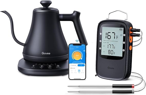 Govee Bluetooth Meat Thermometer Bundle with Govee Smart Electric Kettle