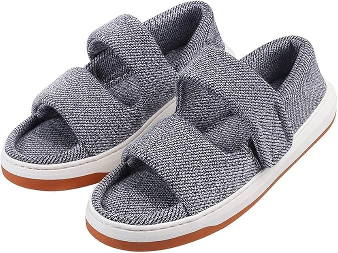 Diabetic Sandals for Women Men Open Toe Diabetic Slippers Extra Wide Swollen Slippers Non Slip Adjustable Diabetics Shoe Edema Feet House Shoes Post-op Elderly Shoes Pregnant Women Slipper