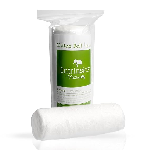 Intrinsics 100% Pure Cotton Roll (1lb) 12 Wide 100% Cotton Coil | Premium Esthetician Supplies for Facials, Waxing & Skincare | High Absorbency and Hypoallergenic