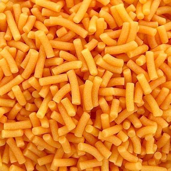 Matt strands cupcake sprinkles (50g). Vegan, natural and bake stable Birthday cake decorations for home baking. Edible toppers for funfetti cakes, doughnuts, cookies and ice cream. (Orange)
