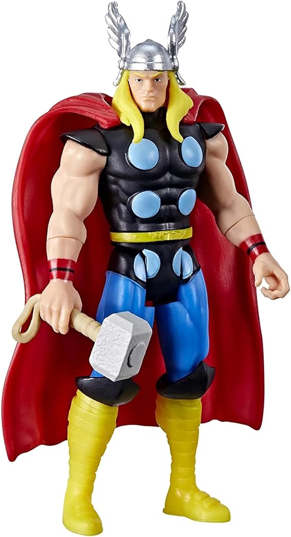 Marvel Hasbro Legends Series 3.75-inch Retro 375 Collection Thor Action Figure Toy, 1 Accessory, Multicolor, F3819
