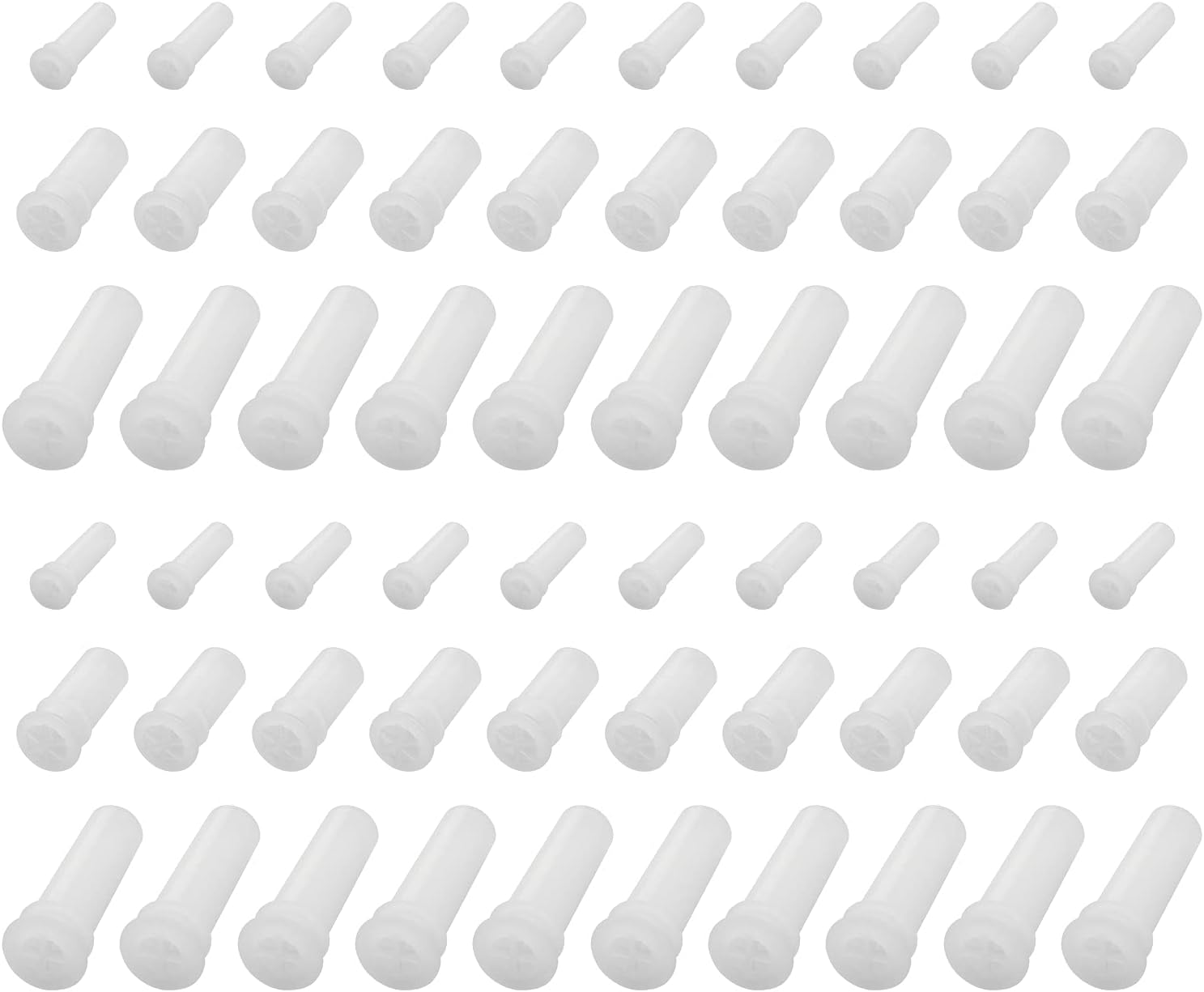 Create idea 150pcs 3 Sizes White Pet Toy Balls Replacement Squeakers Whistle Funny Durable Plastic BB Toy Accessories Squeaker Pet Toy for Baby