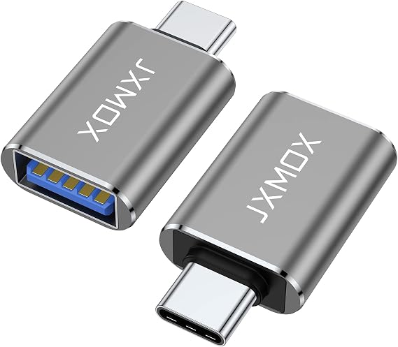 JXMOX USB C to USB Adapter, 2-Pack, Thunderbolt 3 to USB 3.0 OTG Adapter | Compatible with MacBook Pro, Chromebook, Pixelbook, Microsoft Surface Go
