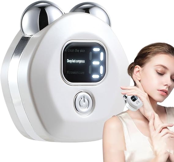 Microcurrent Facial Device Adjustable Portable Electric Roller | Facial Lifting Firming Beauty Massager Device Skin Tightening Age-Defying Microcurrent Firming Massager Relaxing Men Home