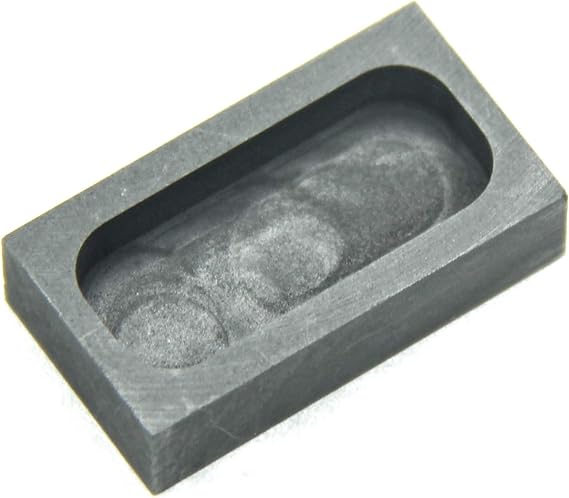 Graphite Ingot Mold, Melting Casting Mould, Silver Ingot, for Gold Silver Aluminum Copper Brass Zinc Plumbum and Alloy Metals,(44x22x10mm-49g Gold; 23g Silver)