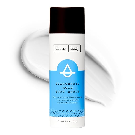 Frank Body Hyaluronic Acid Body Serum | Hydrates & Strengthens Skin Barrier | Lightweight, Fast-Absorbing | With Niacinamide 3%, Ceramides & Hyaluronic Acid | Vegan & Cruelty-Free | Peach Scent |140ml