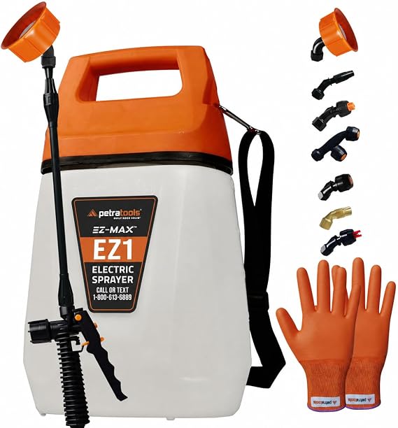 PetraTools EZ1 Pro Kit 1 Gallon Electric Sprayer - 7 Nozzles, 3 Hr Runtime