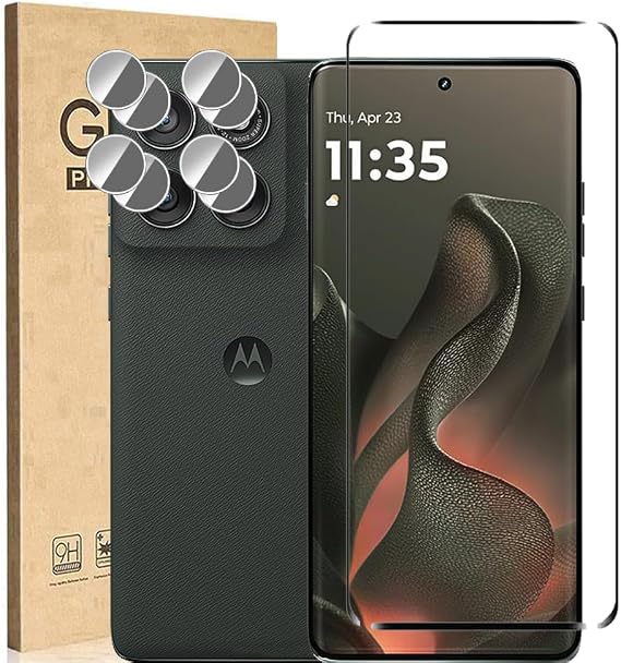 for Motorola Edge 2025 Screen Protector + 2 Pack Camera Lens Protector, 9H Hardness Anti-Scratch HD Clear No Bubble Tempered Glass Screen Protector for Motorola Moto Edge 5G (2025) 6.7"