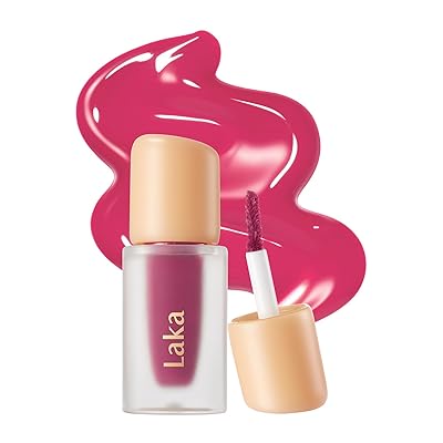 Laka Fruity Glam Lip Tint Mini, 1.9g0.07oz, Glowing Lip Stain with Wide Color Spectrum, Hydrating & Lightweight Texture, Long-Lasting Bold Stain, Non-Sticky, Vegan, K-Beauty #106 Juicy