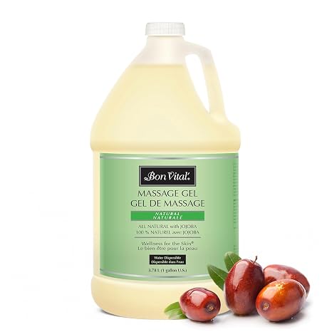 Bon Vital' Naturale Massage Gel, 1 Gallon, Hypoallergenic & Paraben-Free